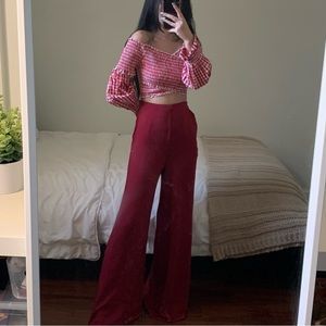 Forever 21 wide leg red pants